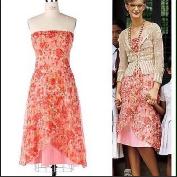 Anthropologie Dresses & Skirts - Anthro silk dress size 6 with straps